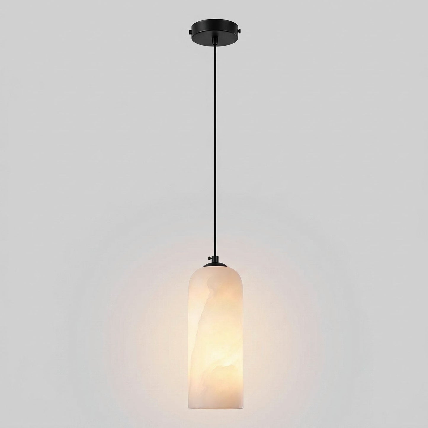 Alabasten Hanglamp met Gevlochten Snoer – Natuursteen Verlichting van Enkel Lichtpunt tot 21-Lichts Cluster – Mid-Century Modern Stijl Eetkamer Hanglamp met E12/E14 Fitting