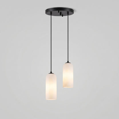 Alabasten Hanglamp met Gevlochten Snoer – Natuursteen Verlichting van Enkel Lichtpunt tot 21-Lichts Cluster – Mid-Century Modern Stijl Eetkamer Hanglamp met E12/E14 Fitting