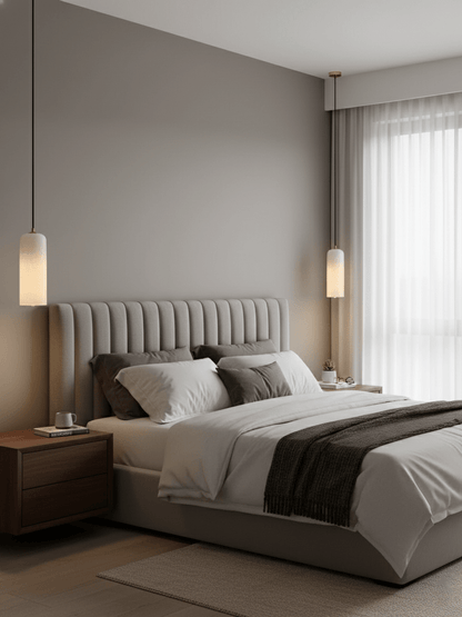 Alabasten Hanglamp met Gevlochten Snoer – Natuursteen Verlichting van Enkel Lichtpunt tot 21-Lichts Cluster – Mid-Century Modern Stijl Eetkamer Hanglamp met E12/E14 Fitting