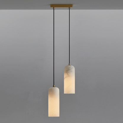 Alabasten Hanglamp met Gevlochten Snoer – Natuursteen Verlichting van Enkel Lichtpunt tot 21-Lichts Cluster – Mid-Century Modern Stijl Eetkamer Hanglamp met E12/E14 Fitting