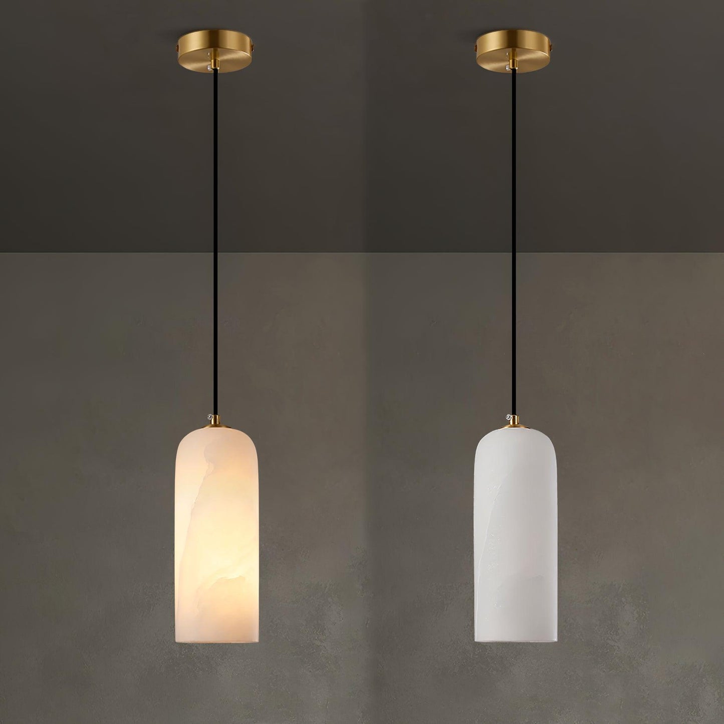 Alabasten Hanglamp met Gevlochten Snoer – Natuursteen Verlichting van Enkel Lichtpunt tot 21-Lichts Cluster – Mid-Century Modern Stijl Eetkamer Hanglamp met E12/E14 Fitting
