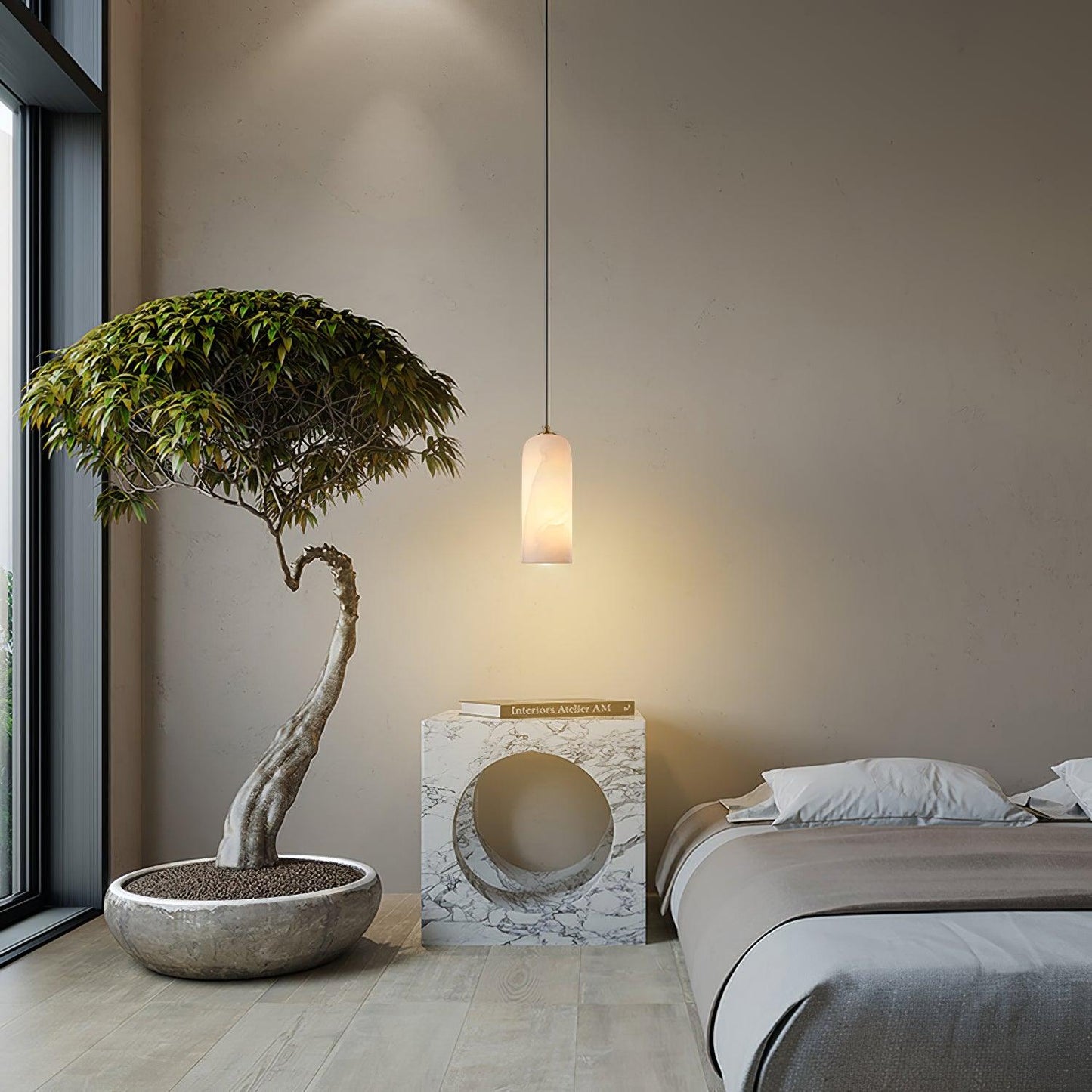 Alabasten Hanglamp met Gevlochten Snoer – Natuursteen Verlichting van Enkel Lichtpunt tot 21-Lichts Cluster – Mid-Century Modern Stijl Eetkamer Hanglamp met E12/E14 Fitting