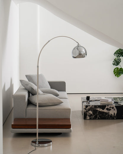 Verstelbare Vloerlamp Metaal Zwart Chroom Wit Telescopische Arm Leeslamp Modern Design