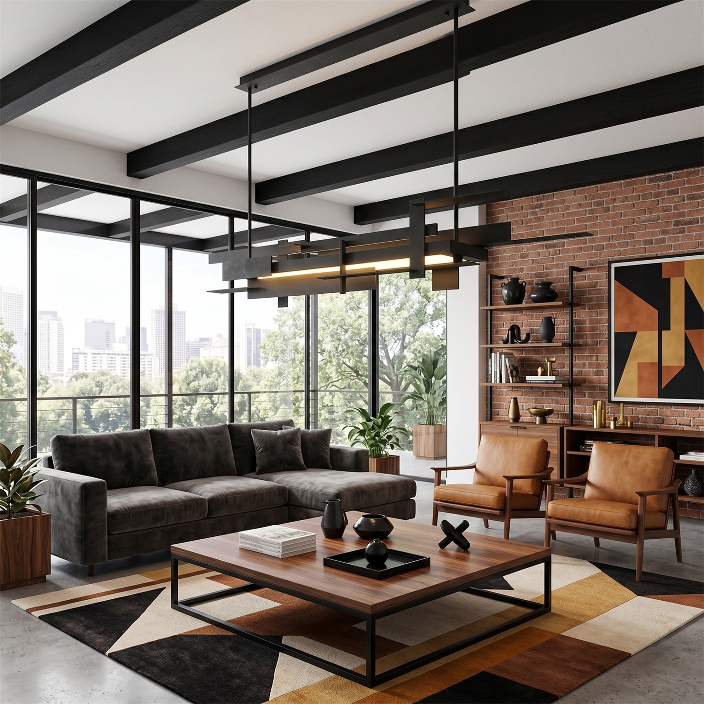 Planaire Hanglamp Zwart Metaal LED Geïntegreerd Modern Abstract Design Eettafel Verlichting