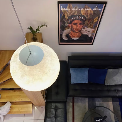 Maan Hanglamp – Realistische Textuur – 8 Maten Beschikbaar – Romantische Maanbol voor Slaapkamer Eetkamer Kinderkamer – Dimbaar Warm Licht – Schuine Plafondadapter Inbegrepen