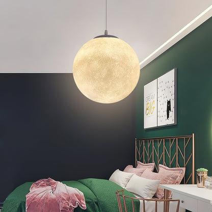 Maan Hanglamp – Realistische Textuur – 8 Maten Beschikbaar – Romantische Maanbol voor Slaapkamer Eetkamer Kinderkamer – Dimbaar Warm Licht – Schuine Plafondadapter Inbegrepen
