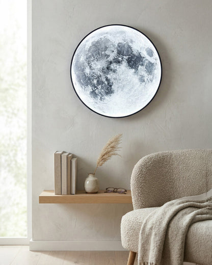 Maan Wandlamp – Textuurbol met Sfeerverlichting in 6 Maten