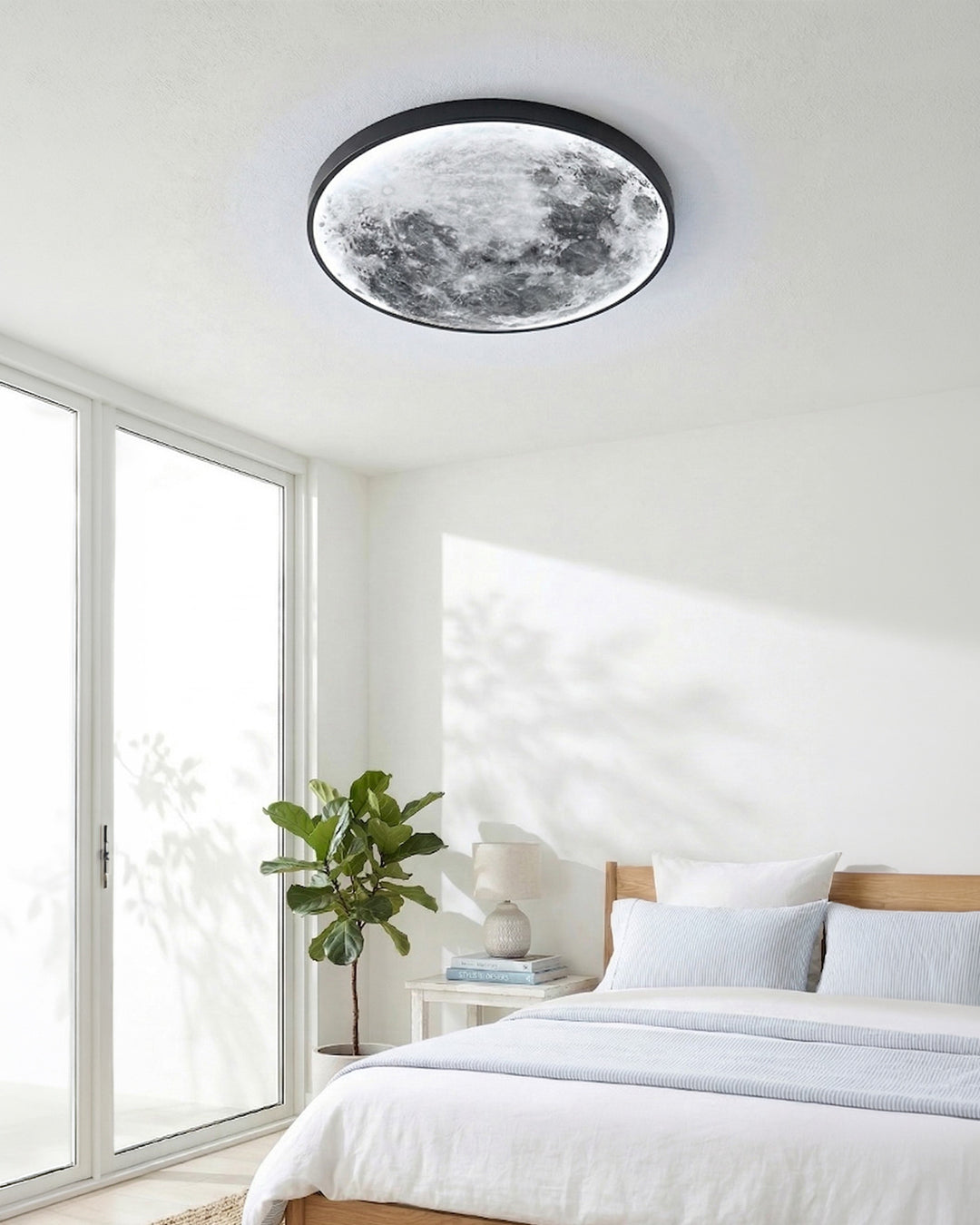 Maan Wandlamp – Textuurbol met Sfeerverlichting in 6 Maten