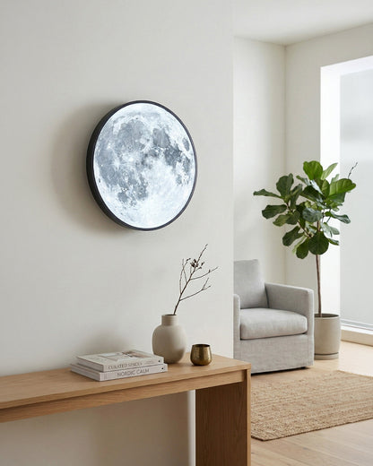 Maan Wandlamp – Textuurbol met Sfeerverlichting in 6 Maten