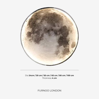 Maan Wandlamp – Textuurbol met Sfeerverlichting in 6 Maten