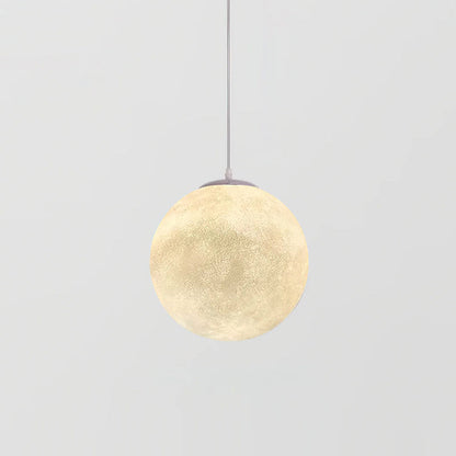 Maan Hanglamp – Realistische Textuur – 8 Maten Beschikbaar – Romantische Maanbol voor Slaapkamer Eetkamer Kinderkamer – Dimbaar Warm Licht – Schuine Plafondadapter Inbegrepen
