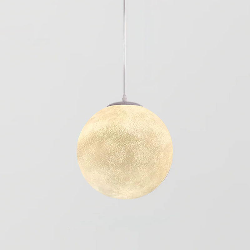 Maan Hanglamp – Realistische Textuur – 8 Maten Beschikbaar – Romantische Maanbol voor Slaapkamer Eetkamer Kinderkamer – Dimbaar Warm Licht – Schuine Plafondadapter Inbegrepen
