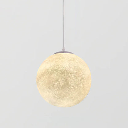 Maan Hanglamp – Realistische Textuur – 8 Maten Beschikbaar – Romantische Maanbol voor Slaapkamer Eetkamer Kinderkamer – Dimbaar Warm Licht – Schuine Plafondadapter Inbegrepen