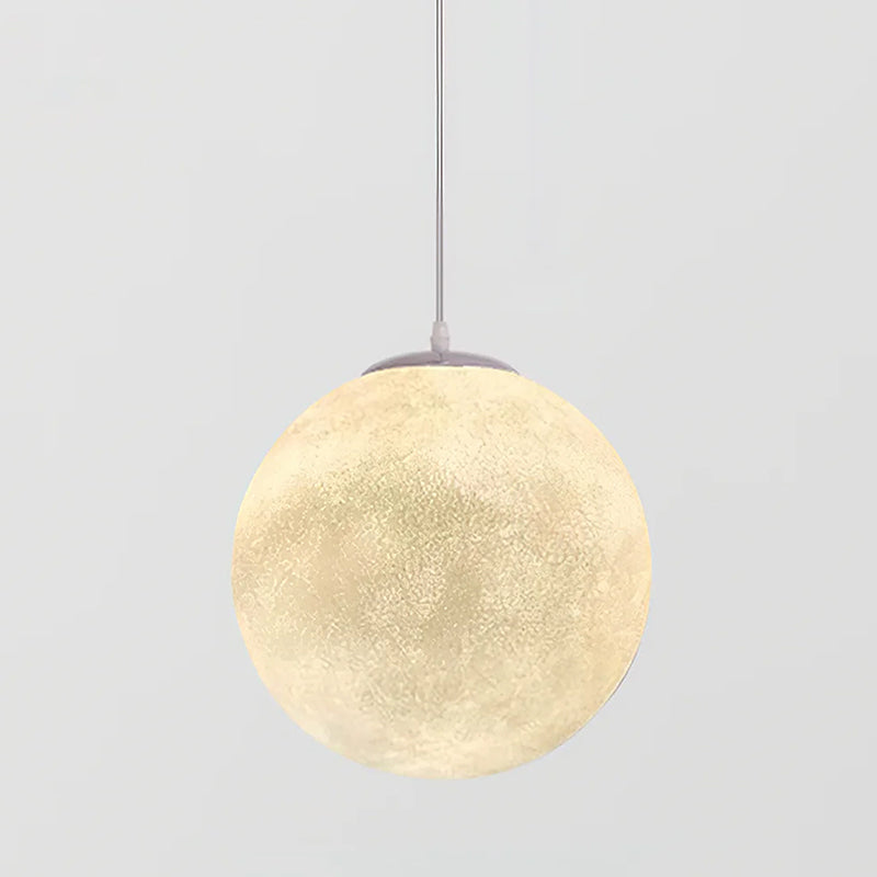 Maan Hanglamp – Realistische Textuur – 8 Maten Beschikbaar – Romantische Maanbol voor Slaapkamer Eetkamer Kinderkamer – Dimbaar Warm Licht – Schuine Plafondadapter Inbegrepen