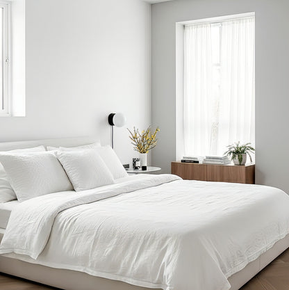 Wandlamp Plug-In Glas & IJzer Zwart Wit Sfeerlicht Slaapkamer Gang