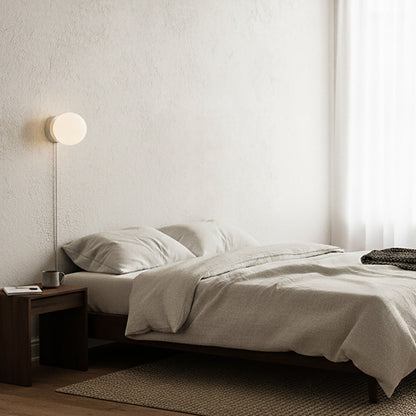 Wandlamp Plug-In Glas & IJzer Zwart Wit Sfeerlicht Slaapkamer Gang