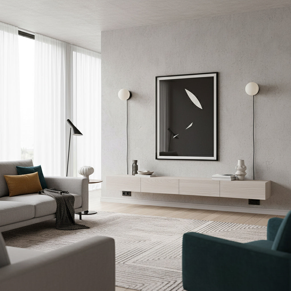 Wandlamp Plug-In Glas & IJzer Zwart Wit Sfeerlicht Slaapkamer Gang