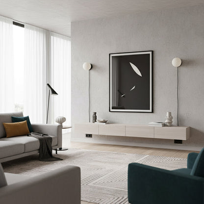 Wandlamp Plug-In Glas & IJzer Zwart Wit Sfeerlicht Slaapkamer Gang