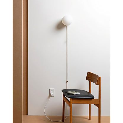 Wandlamp Plug-In Glas & IJzer Zwart Wit Sfeerlicht Slaapkamer Gang