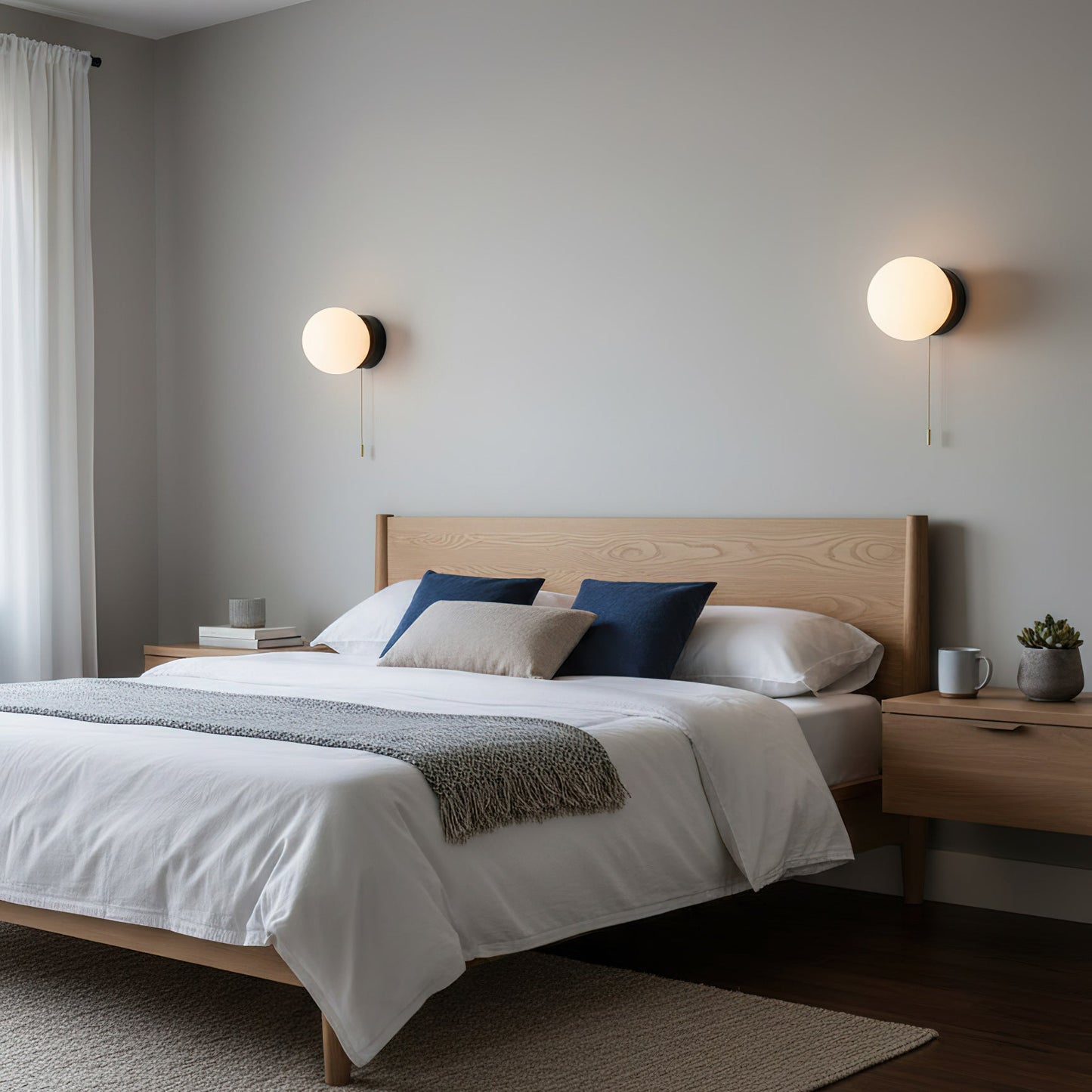 Glazen Wandlamp Scandinavisch Design met Ronde Bolkap Wit Glas G9 Fitting Compact & Modern Sfeervol voor Slaapkamer Hal