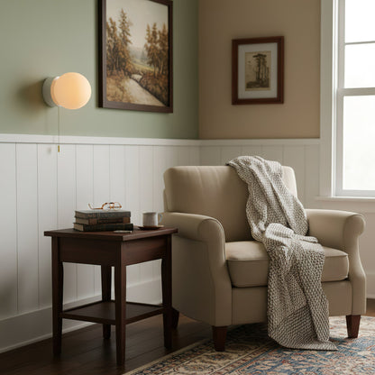Glazen Wandlamp Scandinavisch Design met Ronde Bolkap Wit Glas G9 Fitting Compact & Modern Sfeervol voor Slaapkamer Hal