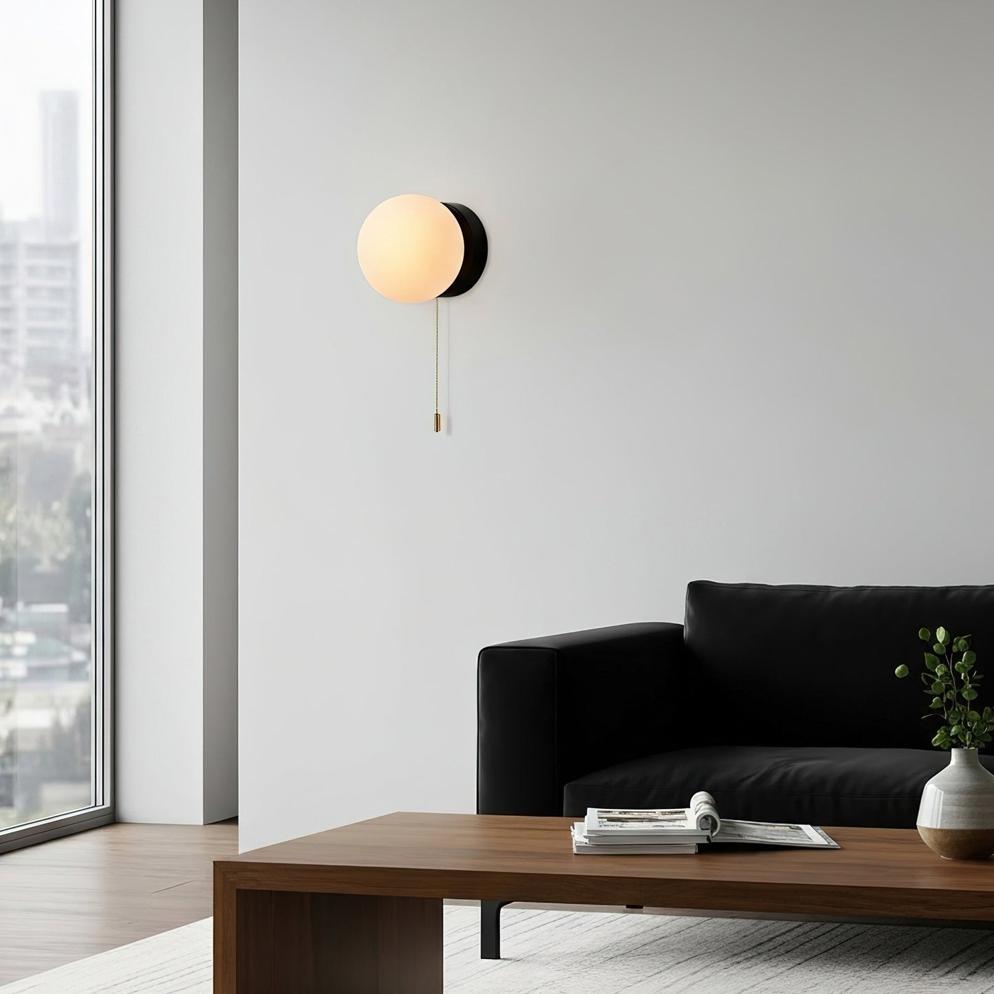 Glazen Wandlamp Scandinavisch Design met Ronde Bolkap Wit Glas G9 Fitting Compact & Modern Sfeervol voor Slaapkamer Hal