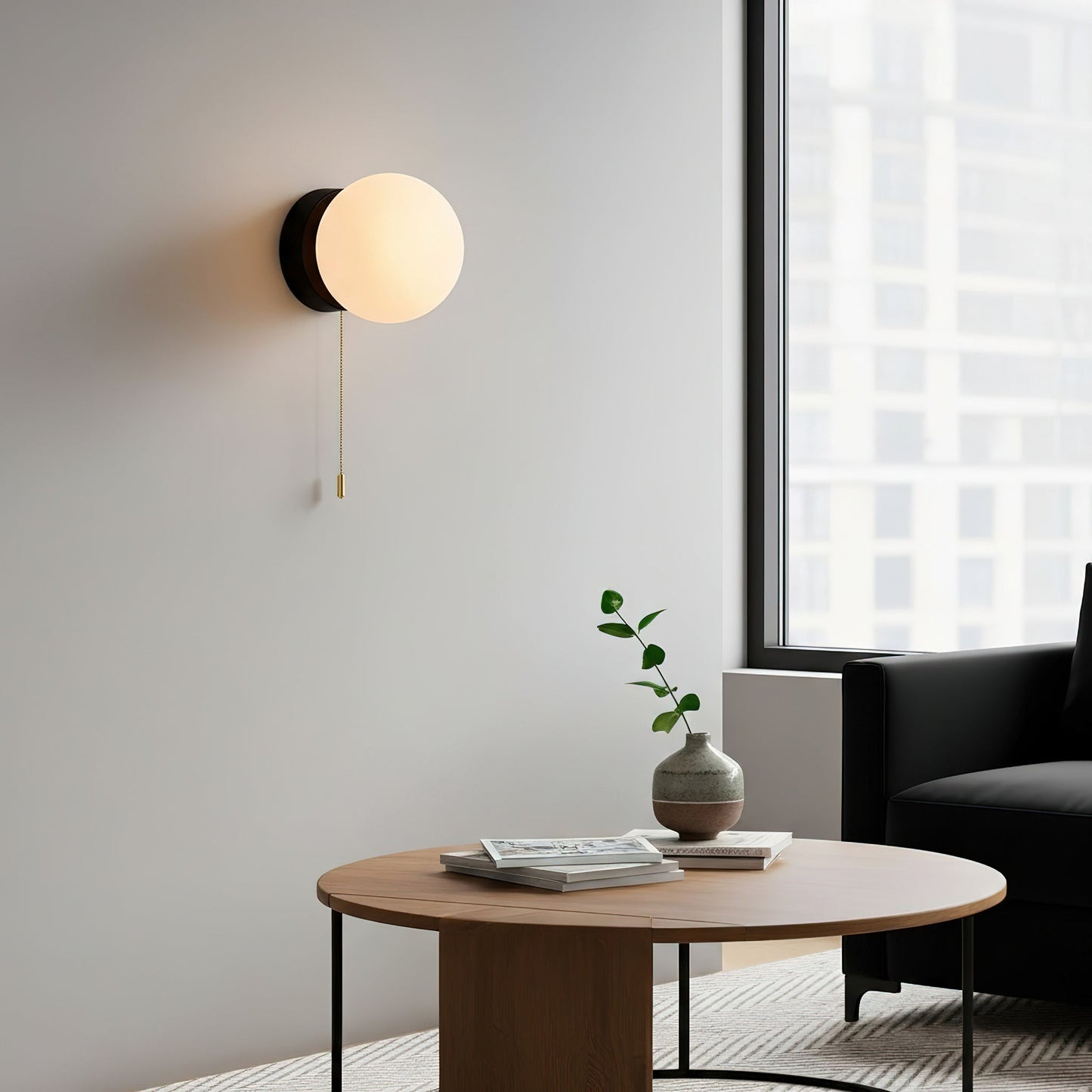 Glazen Wandlamp Scandinavisch Design met Ronde Bolkap Wit Glas G9 Fitting Compact & Modern Sfeervol voor Slaapkamer Hal
