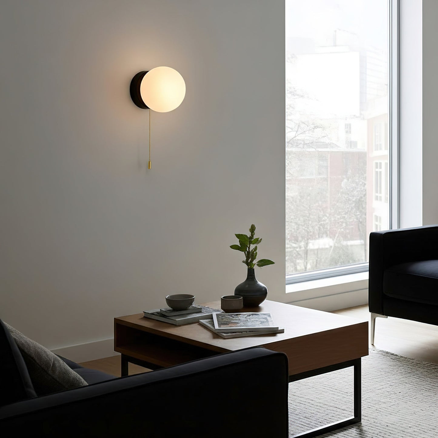 Glazen Wandlamp Scandinavisch Design met Ronde Bolkap Wit Glas G9 Fitting Compact & Modern Sfeervol voor Slaapkamer Hal