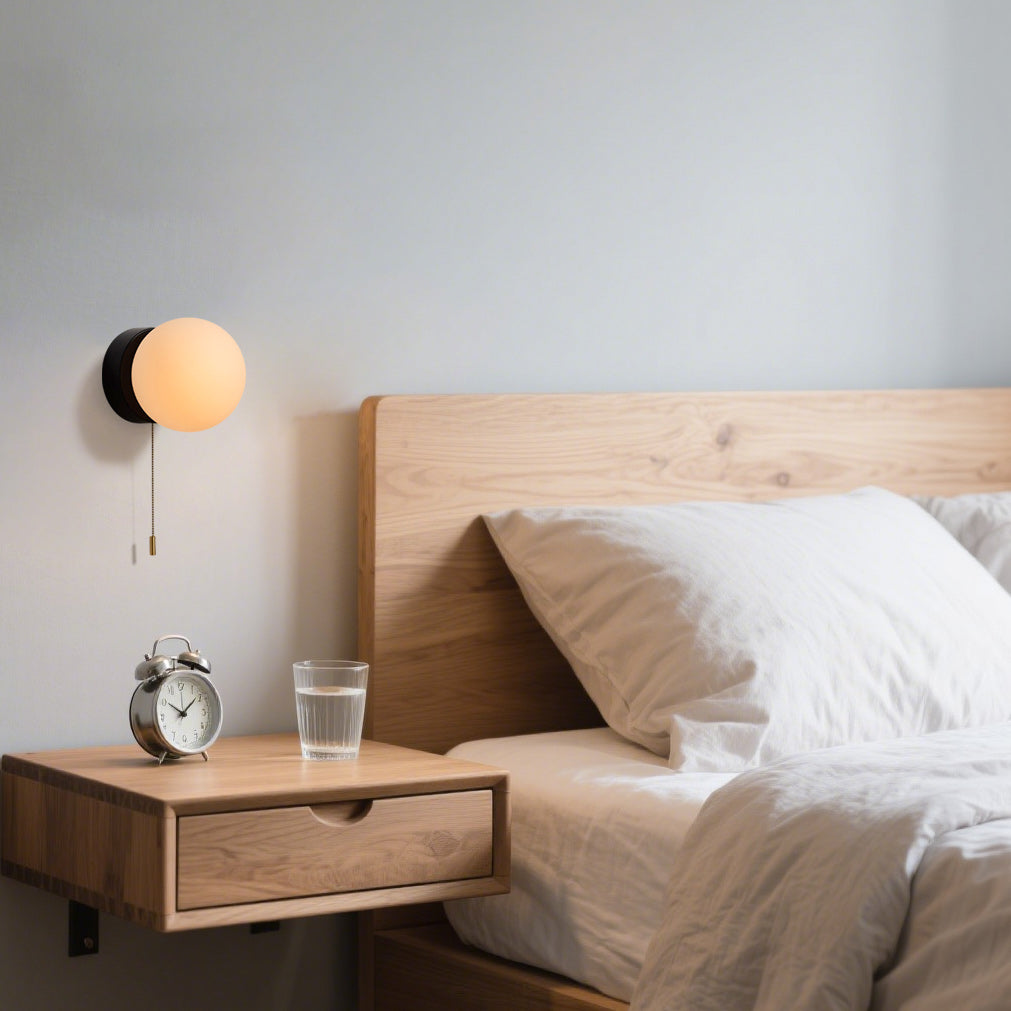 Glazen Wandlamp Scandinavisch Design met Ronde Bolkap Wit Glas G9 Fitting Compact & Modern Sfeervol voor Slaapkamer Hal