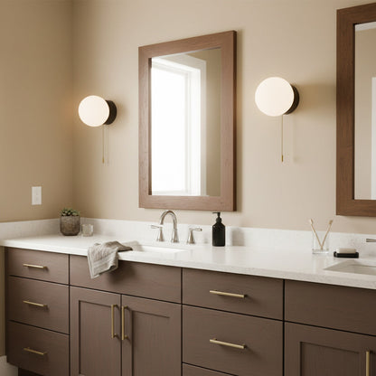 Glazen Wandlamp Scandinavisch Design met Ronde Bolkap Wit Glas G9 Fitting Compact & Modern Sfeervol voor Slaapkamer Hal