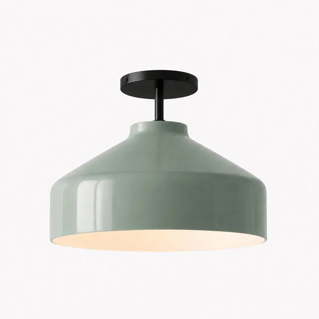 Minimalistisch Plafondlamp Mat Metaal Scandinavisch Design Beige Smokey Grijs