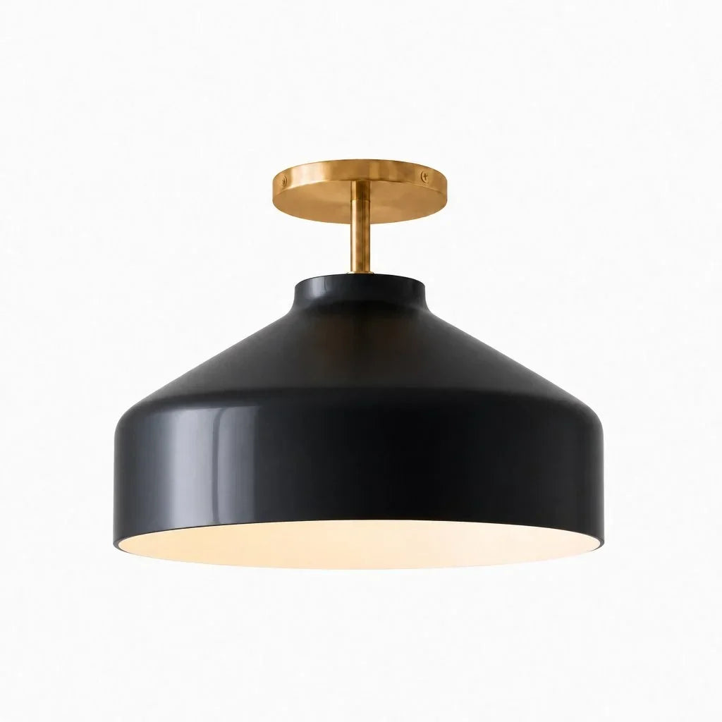 Minimalistisch Plafondlamp Mat Metaal Scandinavisch Design Beige Smokey Grijs