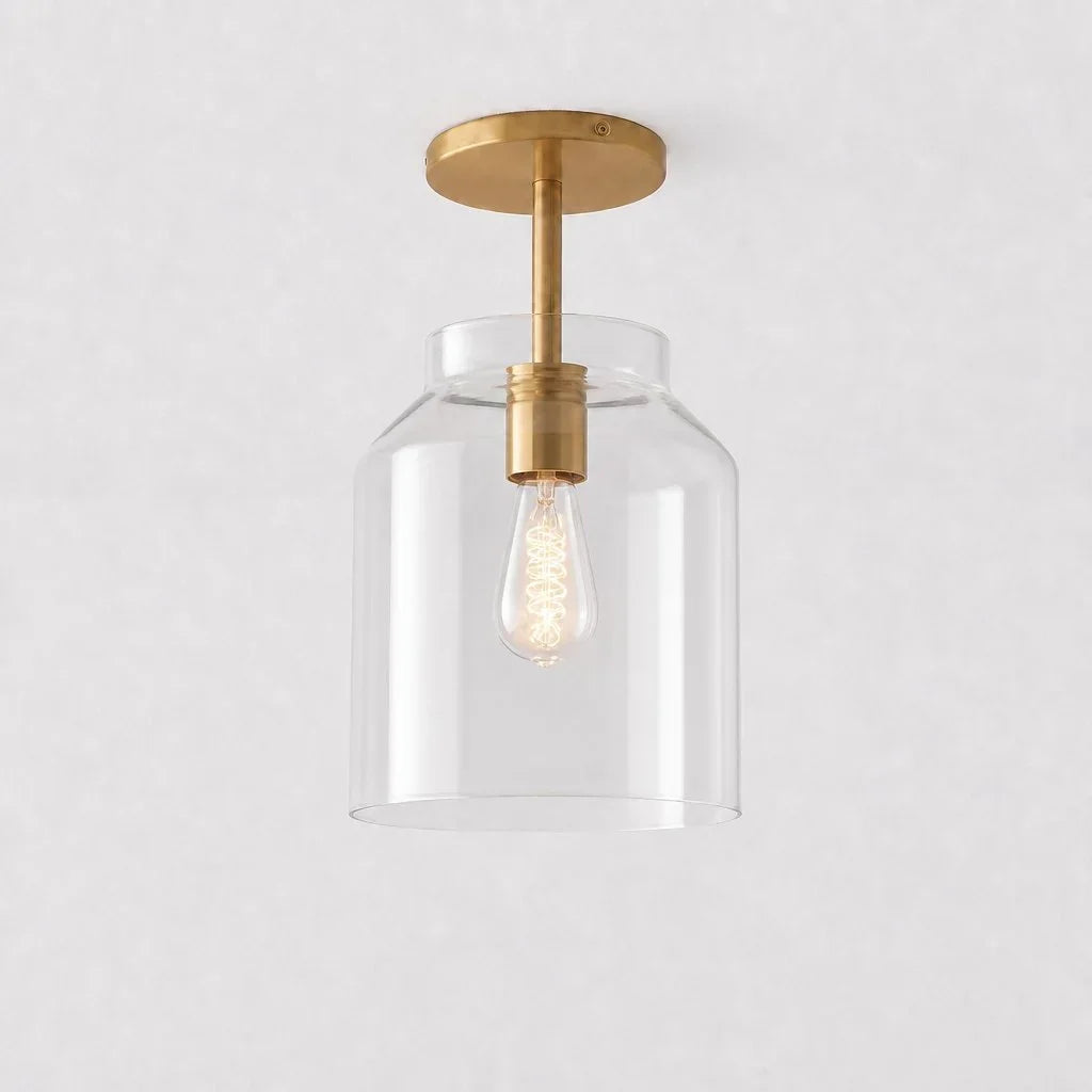 Minimalistisch Plafondlamp Mat Metaal Scandinavisch Design Beige Smokey Grijs