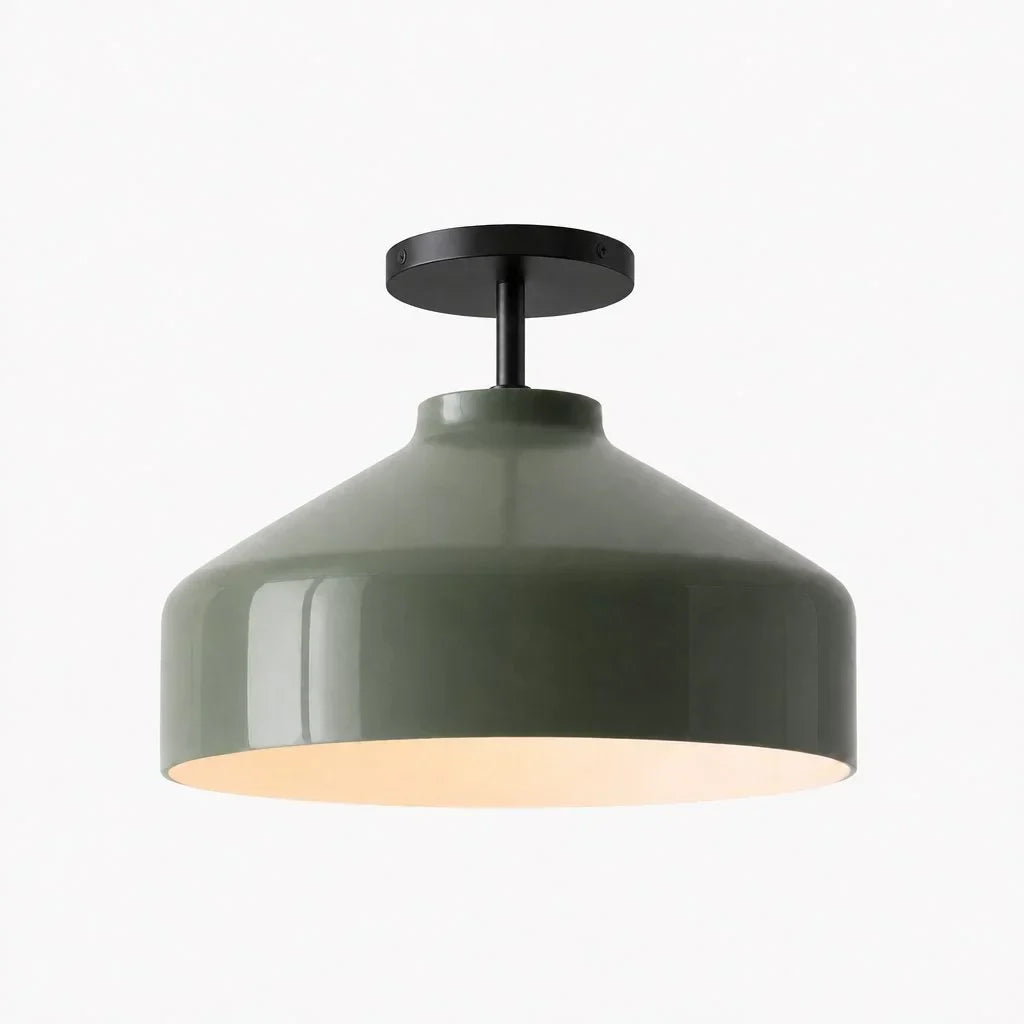 Minimalistisch Plafondlamp Mat Metaal Scandinavisch Design Beige Smokey Grijs