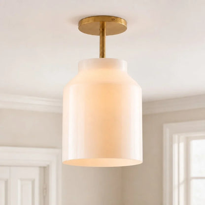 Minimalistisch Plafondlamp Mat Metaal Scandinavisch Design Beige Smokey Grijs