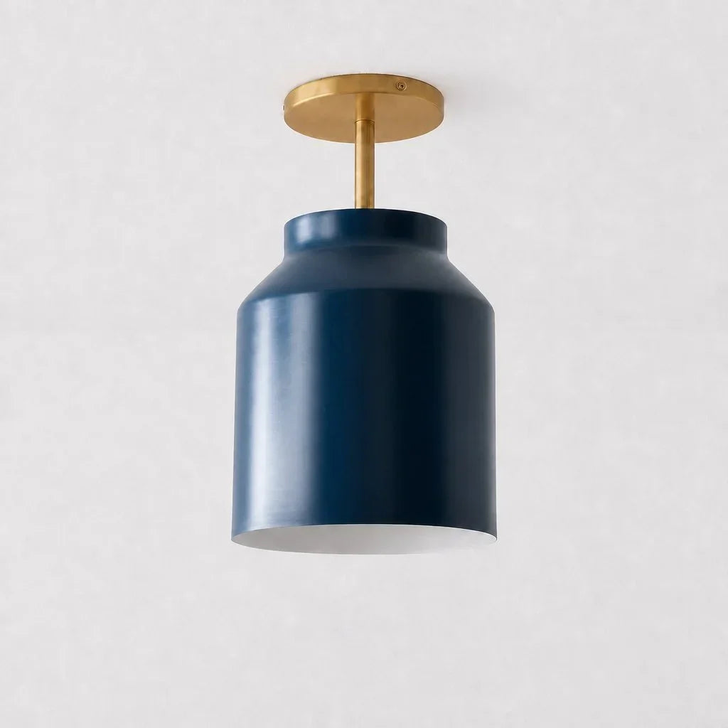 Minimalistisch Plafondlamp Mat Metaal Scandinavisch Design Beige Smokey Grijs