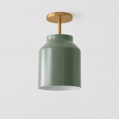 Minimalistisch Plafondlamp Mat Metaal Scandinavisch Design Beige Smokey Grijs