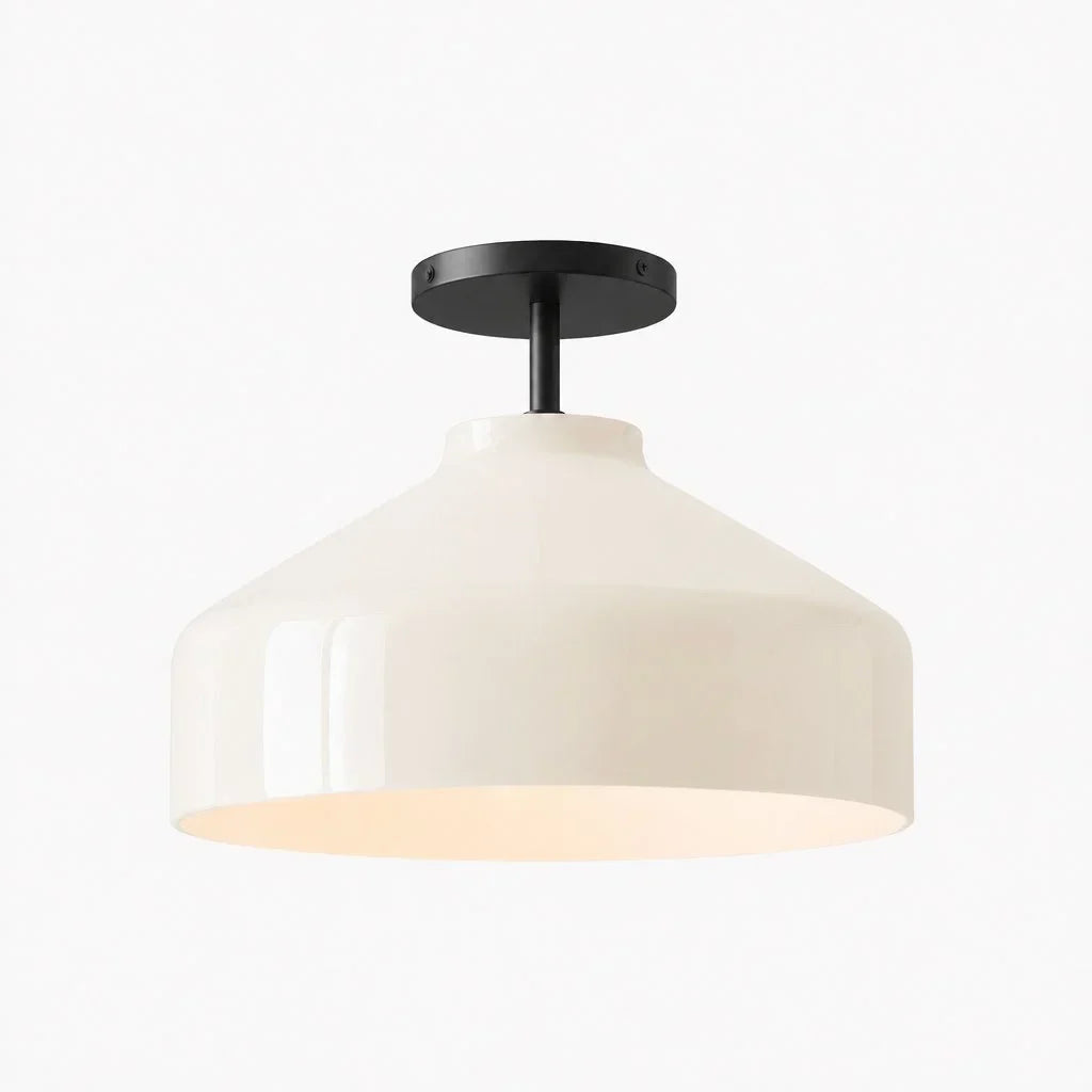 Minimalistisch Plafondlamp Mat Metaal Scandinavisch Design Beige Smokey Grijs