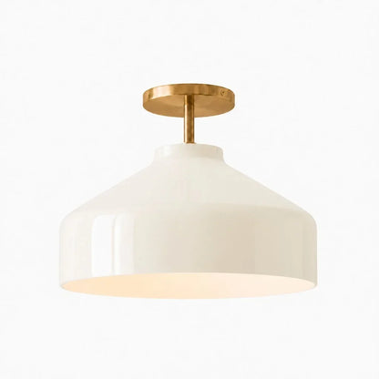 Minimalistisch Plafondlamp Mat Metaal Scandinavisch Design Beige Smokey Grijs