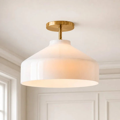 Minimalistisch Plafondlamp Mat Metaal Scandinavisch Design Beige Smokey Grijs