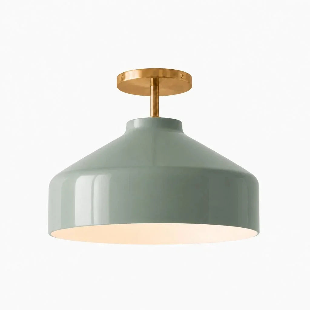 Minimalistisch Plafondlamp Mat Metaal Scandinavisch Design Beige Smokey Grijs