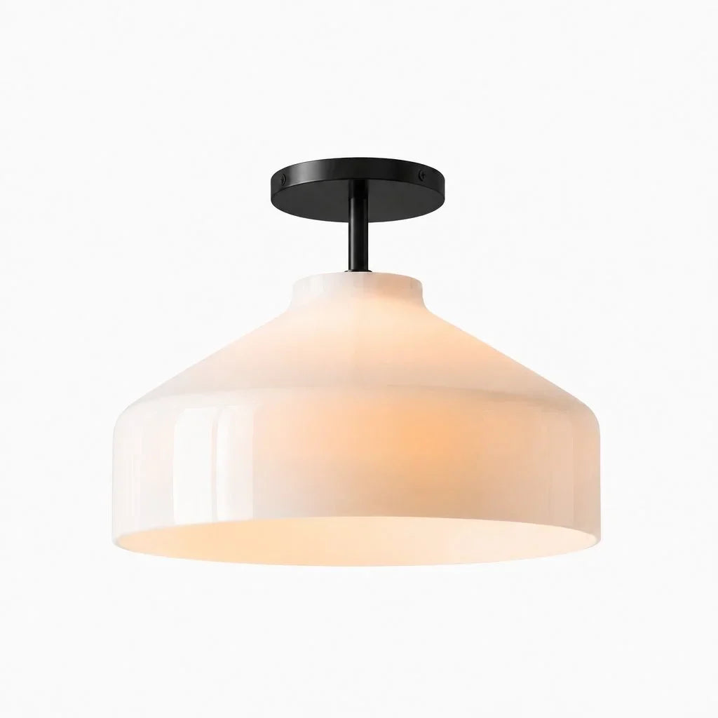 Minimalistisch Plafondlamp Mat Metaal Scandinavisch Design Beige Smokey Grijs
