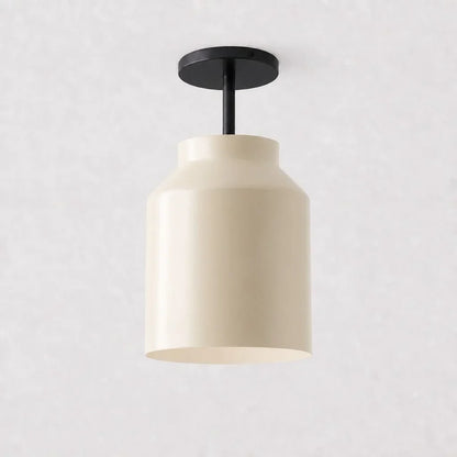 Minimalistisch Plafondlamp Mat Metaal Scandinavisch Design Beige Smokey Grijs