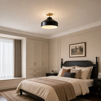 Minimalistisch Plafondlamp Mat Metaal Scandinavisch Design Beige Smokey Grijs
