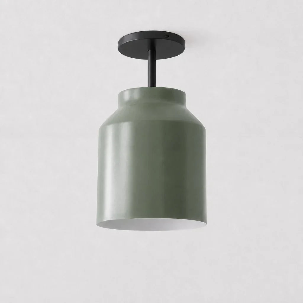 Minimalistisch Plafondlamp Mat Metaal Scandinavisch Design Beige Smokey Grijs