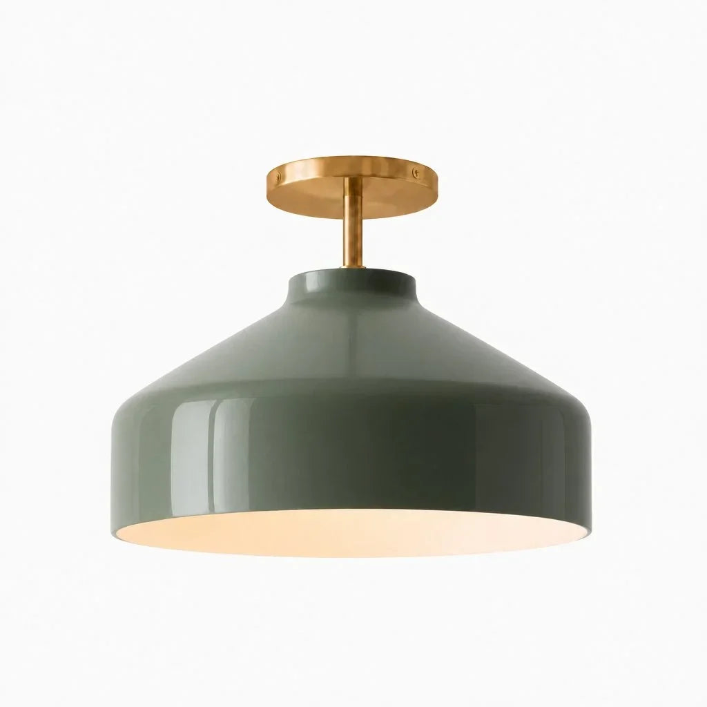 Minimalistisch Plafondlamp Mat Metaal Scandinavisch Design Beige Smokey Grijs