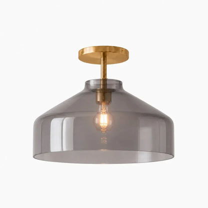 Minimalistisch Plafondlamp Mat Metaal Scandinavisch Design Beige Smokey Grijs