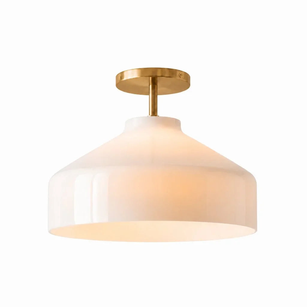 Minimalistisch Plafondlamp Mat Metaal Scandinavisch Design Beige Smokey Grijs