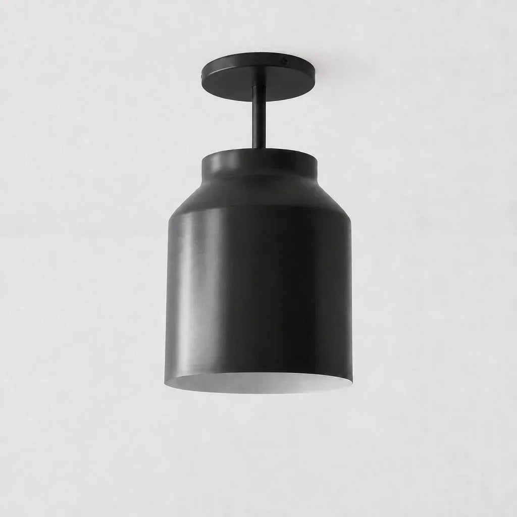 Minimalistisch Plafondlamp Mat Metaal Scandinavisch Design Beige Smokey Grijs