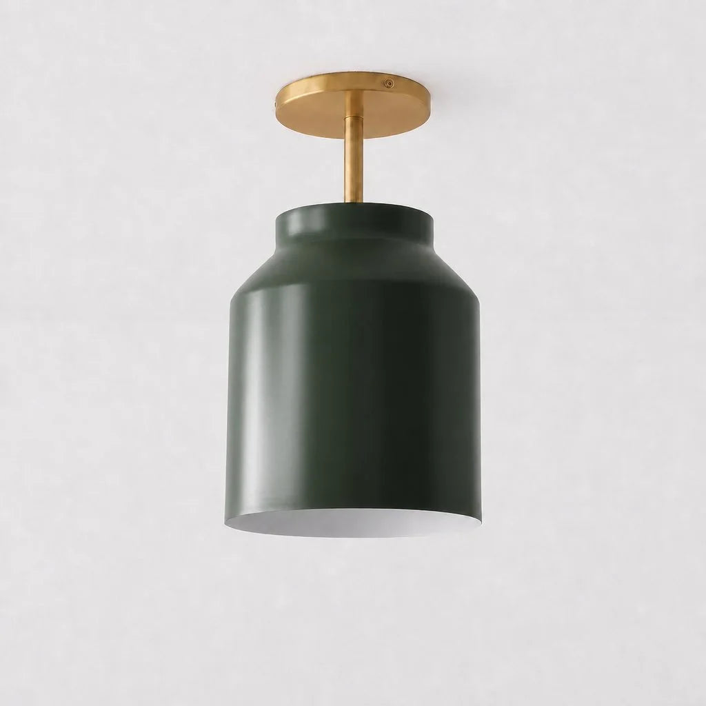 Minimalistisch Plafondlamp Mat Metaal Scandinavisch Design Beige Smokey Grijs